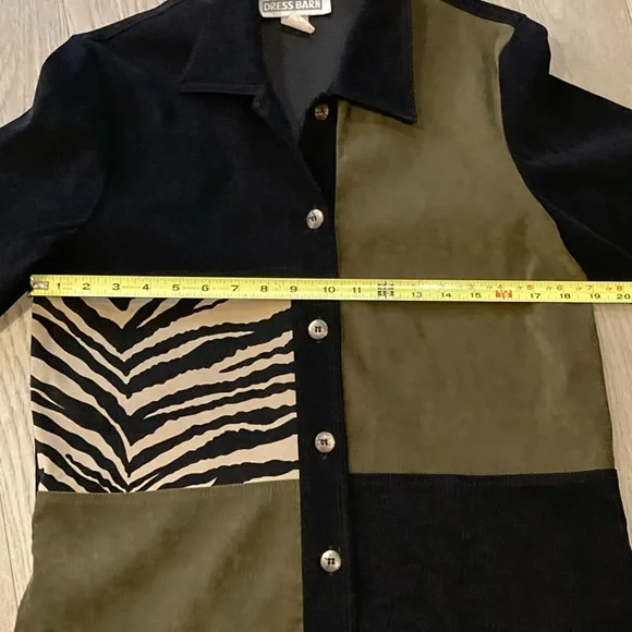 Dress Barn Black and Olive Animal Print Jacket - Picture 9 of 10